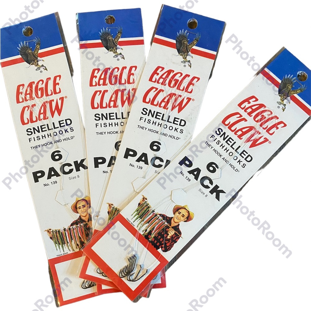 Eagle claw fish hooks size 8 lot of 4